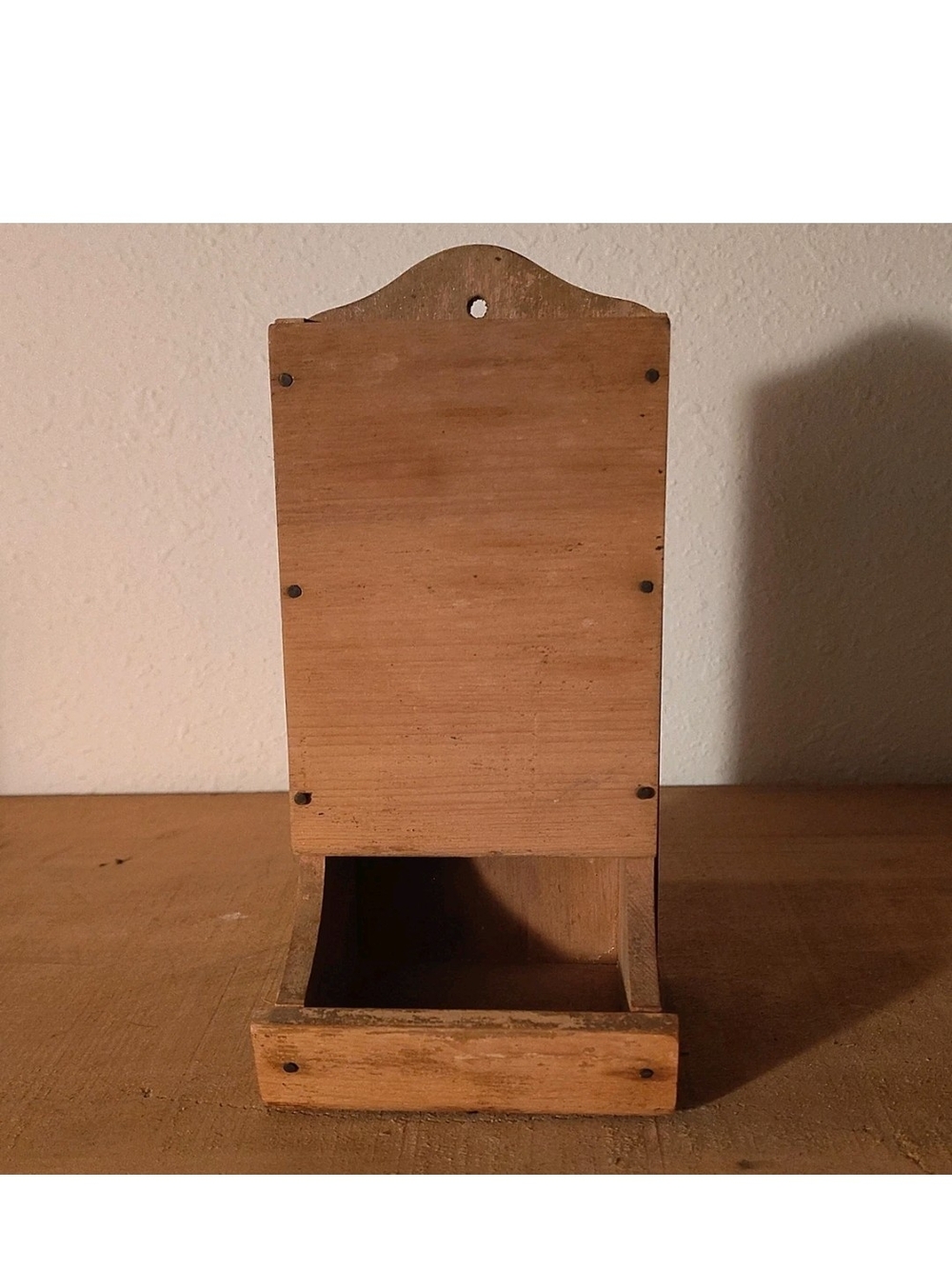 Rustic Wooden Wall-Mount Seed or Spice Dispenser - Natural Wood